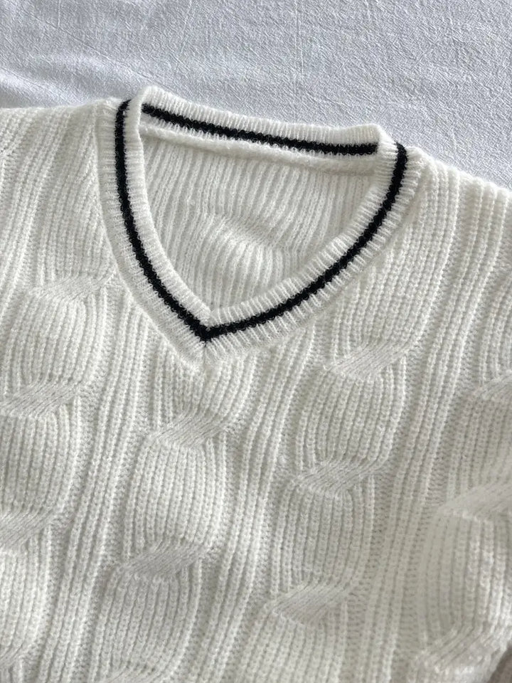 Oka - V-Sweater | Klassieke vintage gebreide heren trui met V-hals