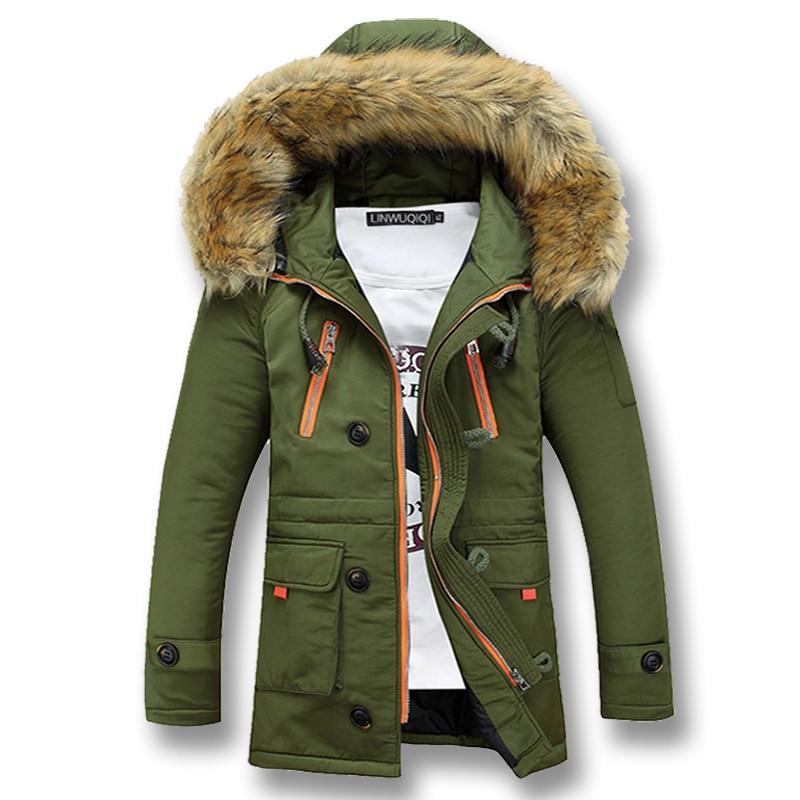 Heren Winter Parka met Bontgevoerde Capuchon