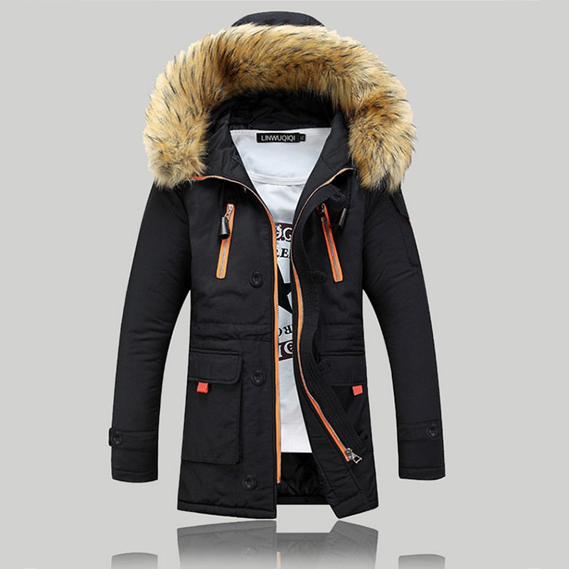 Heren Winter Parka met Bontgevoerde Capuchon