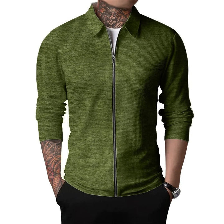 Rj - Cardigan | Casual heren vest met ritssluiting en gevouwen kraag voor heren