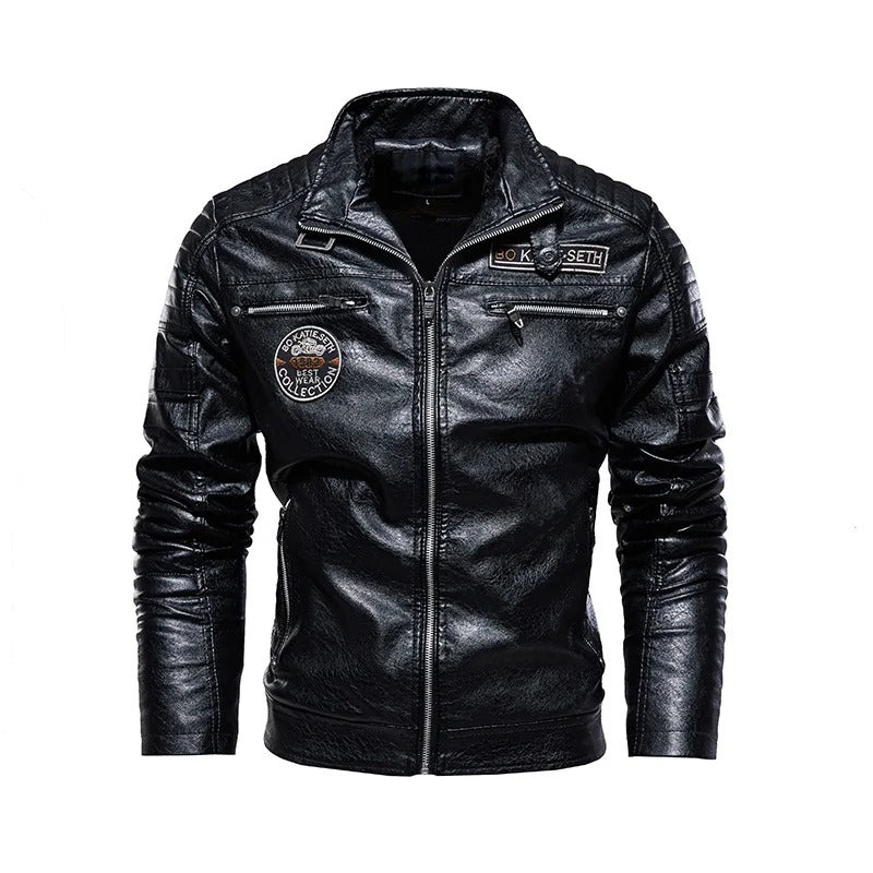 Biker Jacket | Vintage leren jas voor heren met ritssluiting